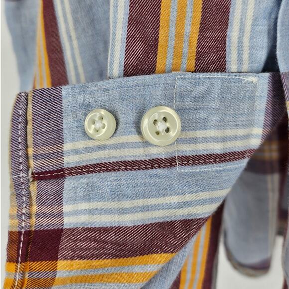 PETER MILLAR BUTTON-UP PLAID LONG SLEEVE DRESS SHIRT – SIZE LARGE - 100% COTTON - Picture 9 of 9